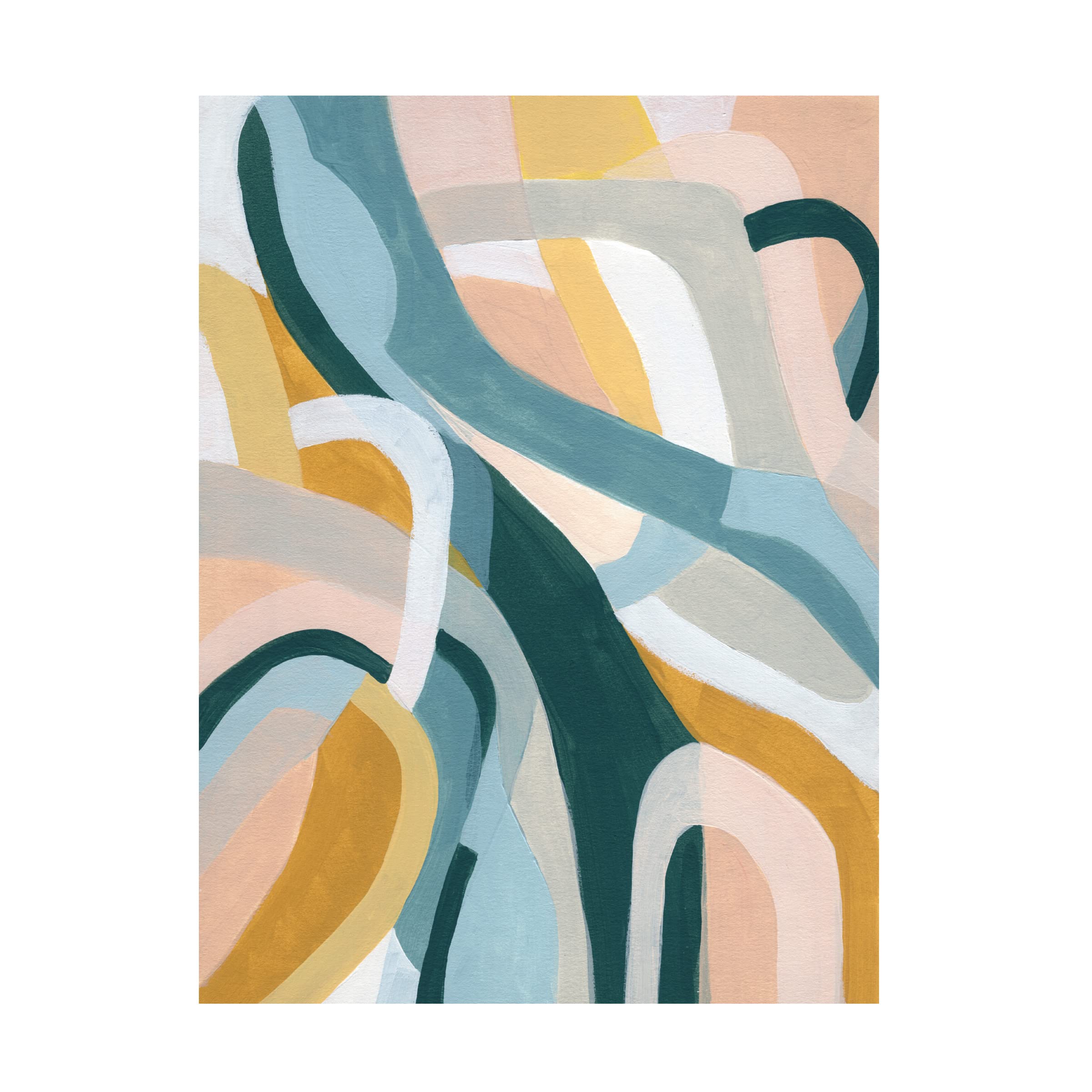 Trademark Fine Art 'Pastel Puzzle II' Canvas Wall Art by June Erica Vess - Modern Abstract Painting for Living Room, Bedroom & Office Decor