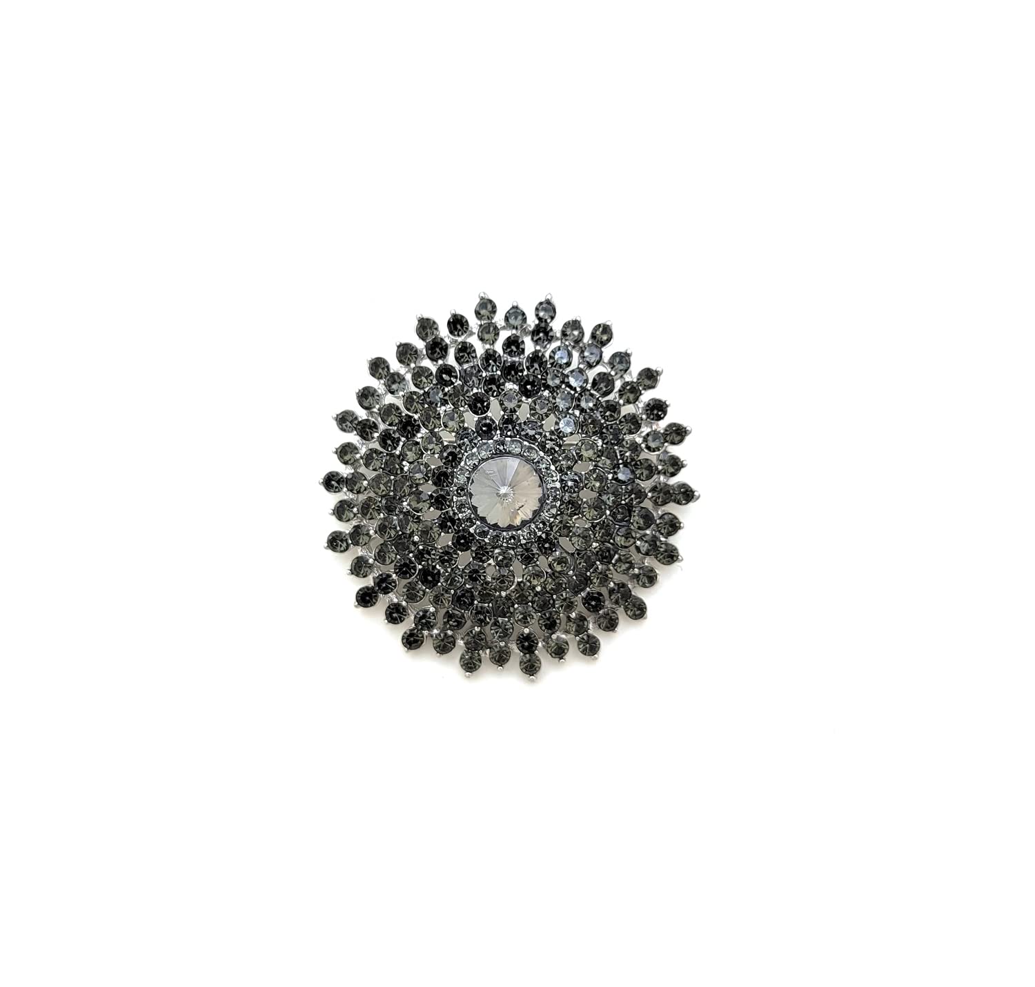 Elegant Crystal Rhinestone Flower Brooch Pin for Women - Vintage Statement Jewelry for Dresses, Blazers & Special Occasions