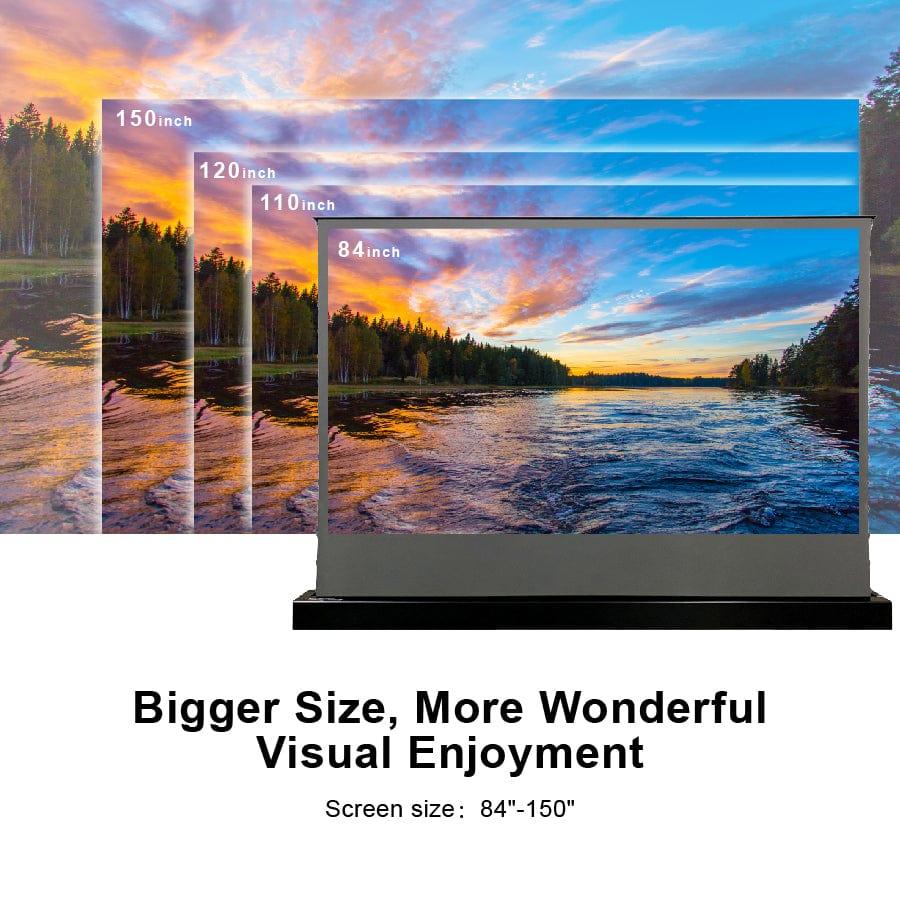 VIVIDSTORM S ALR Motorized Tension Floor Rising Projector Screen - 120-inch 4K Ultra HD Long Throw ALR Screen for Home Theater, Office Presentations & Outdoor Movie Nights