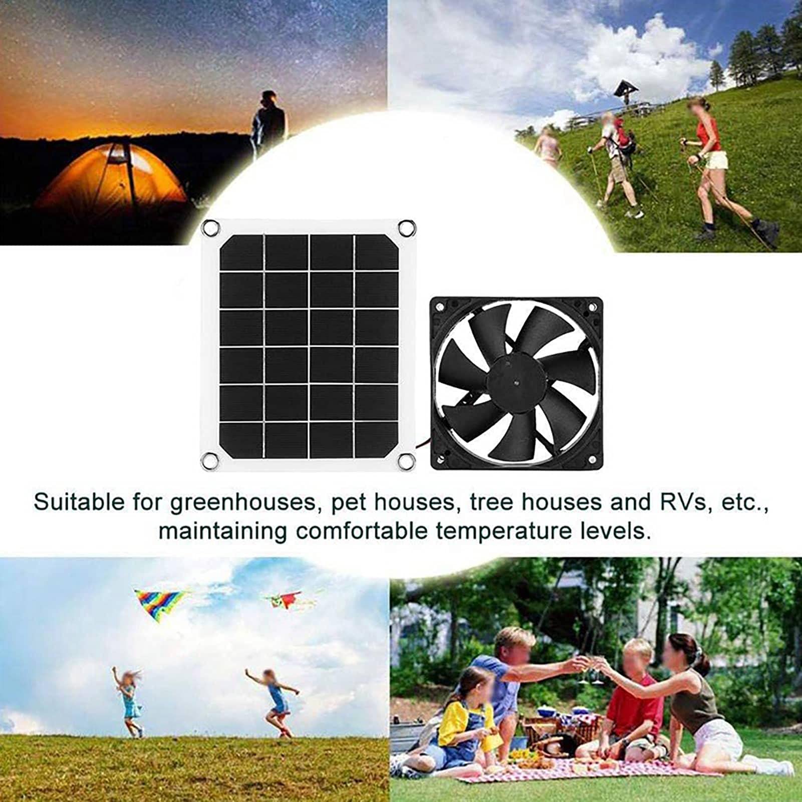 Naysku 10W Solar Powered Exhaust Fan - IP65 Waterproof, Portable for RV, Greenhouse, Pet House, Chicken Coop & Treehouse | Outdoor Ventilation Solution for Energy Efficiency & Air Circulation