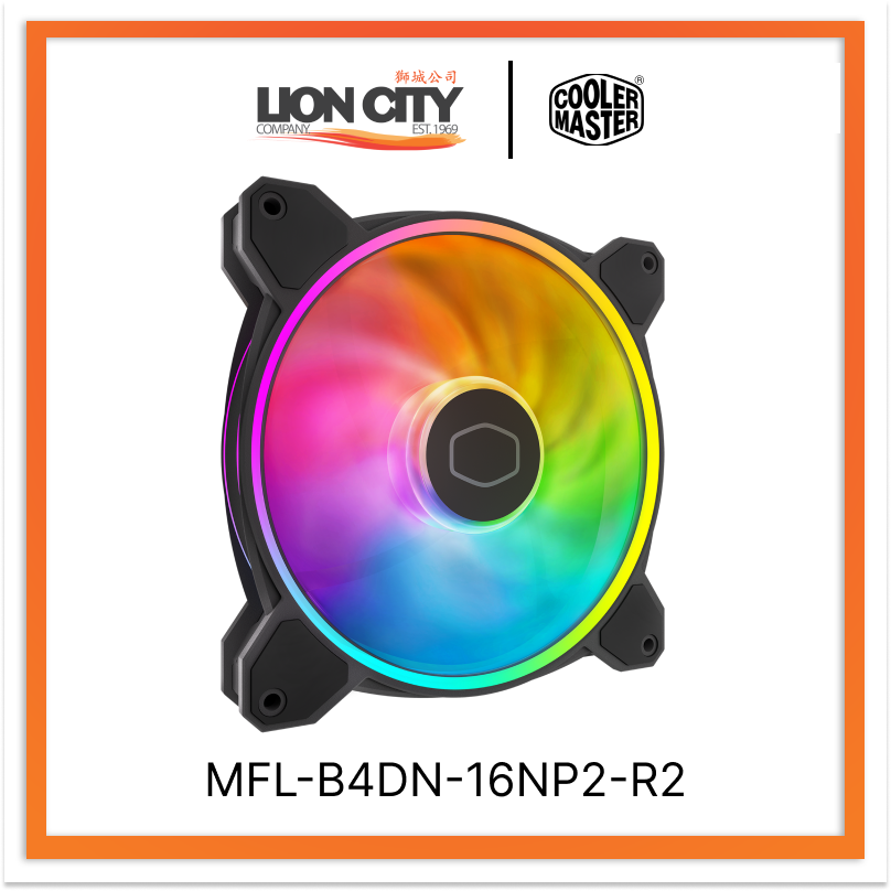 Cooler Master MFL B4DN 16NP2 R2 CM Masterfan MF140 Halo ARGB Fan V2 - 140mm RGB PC Cooling Fan with Dual Loop LED Lighting for Gaming PC, Case & CPU Cooler (2-Year Warranty) - Perfect for Gaming Rigs, Workstations & Custom PC Builds