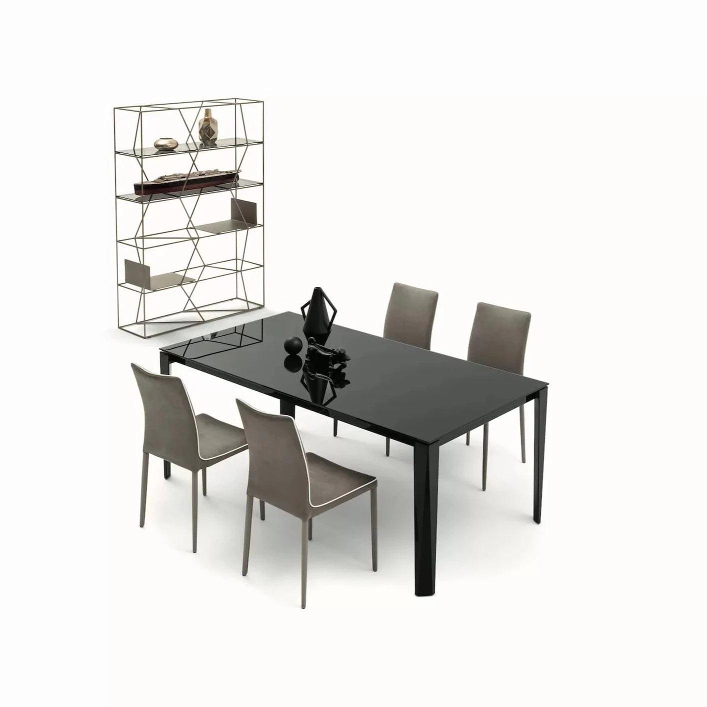 Extendable Crystal & Melamine Dining Table for Chef - Elegant Kitchen & Dining Room Furniture for Home & Restaurant Use