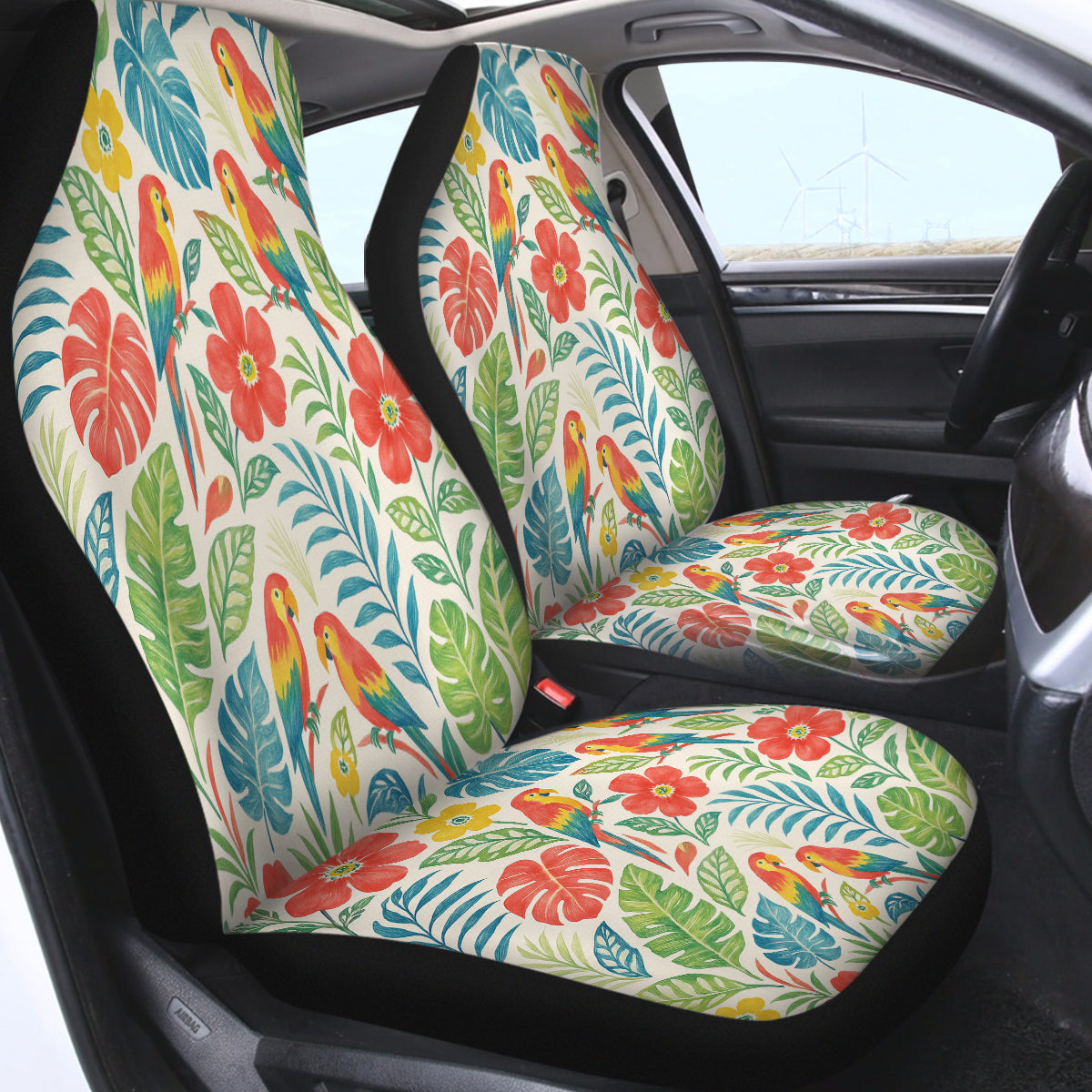 Premium Classic Tropical Print Car Seat Cover - Waterproof & Non-Slip for Cars, Trucks & SUVs - Perfect for Beach Trips & Summer Road Trips