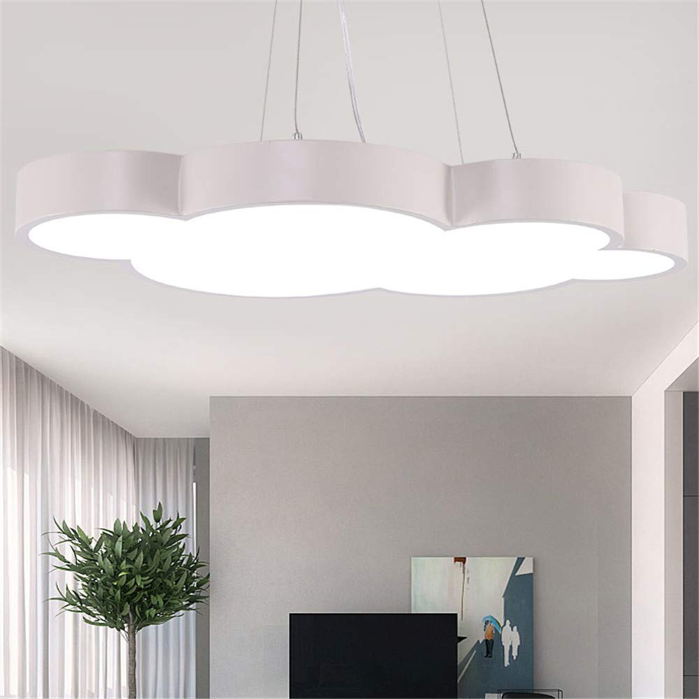 Dimmable Cloud Shaped LED Pendant Light for Kids Room - Modern Acrylic & Metal Hanging Lamp with Included Bulb (Blue, 19 inch) - Perfect for Nursery, Bedroom & Playroom Decor
