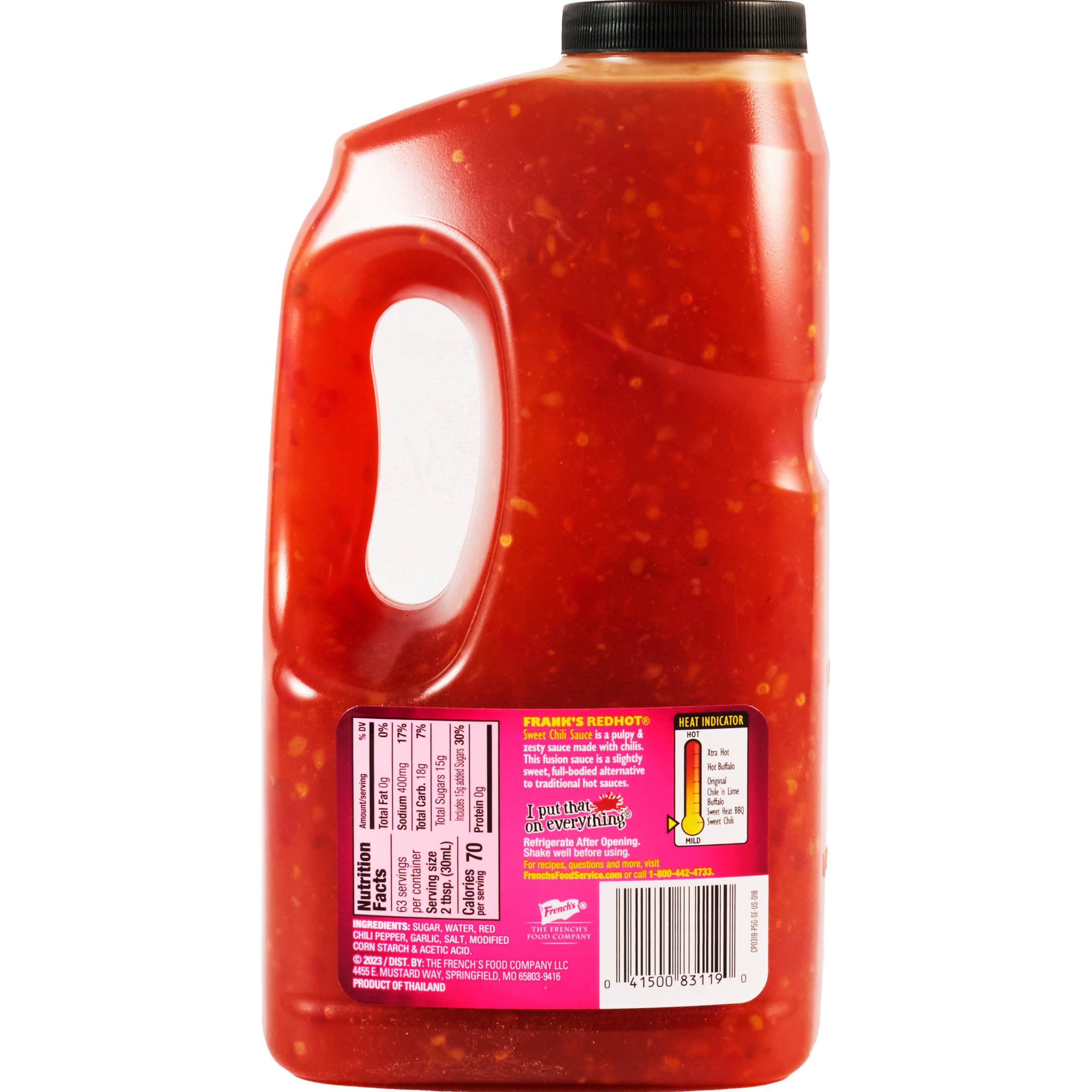Frank's RedHot Sweet Chili Sauce - 0.5 Gallon Bulk Hot Sauce for Wings, Pizza, Sandwiches & Stir Fry | Spicy Glaze for BBQ, Tacos, Burgers & Asian Cuisine