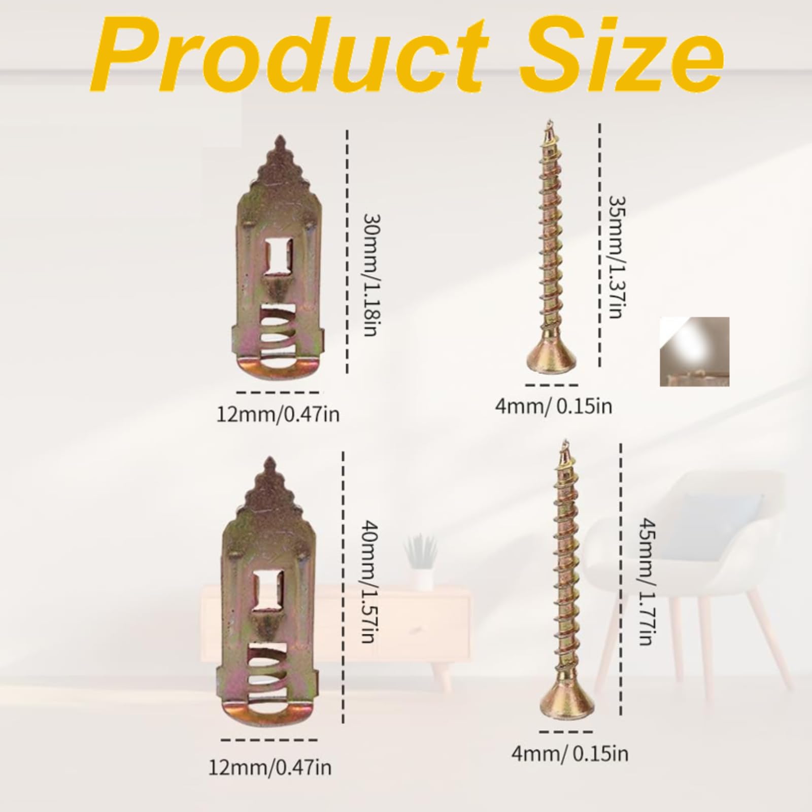 Self-Drilling Anchors Screws - 2024 Premium Drywall Anchors & Screws Kit (20-Pack, 0.47x1.37
