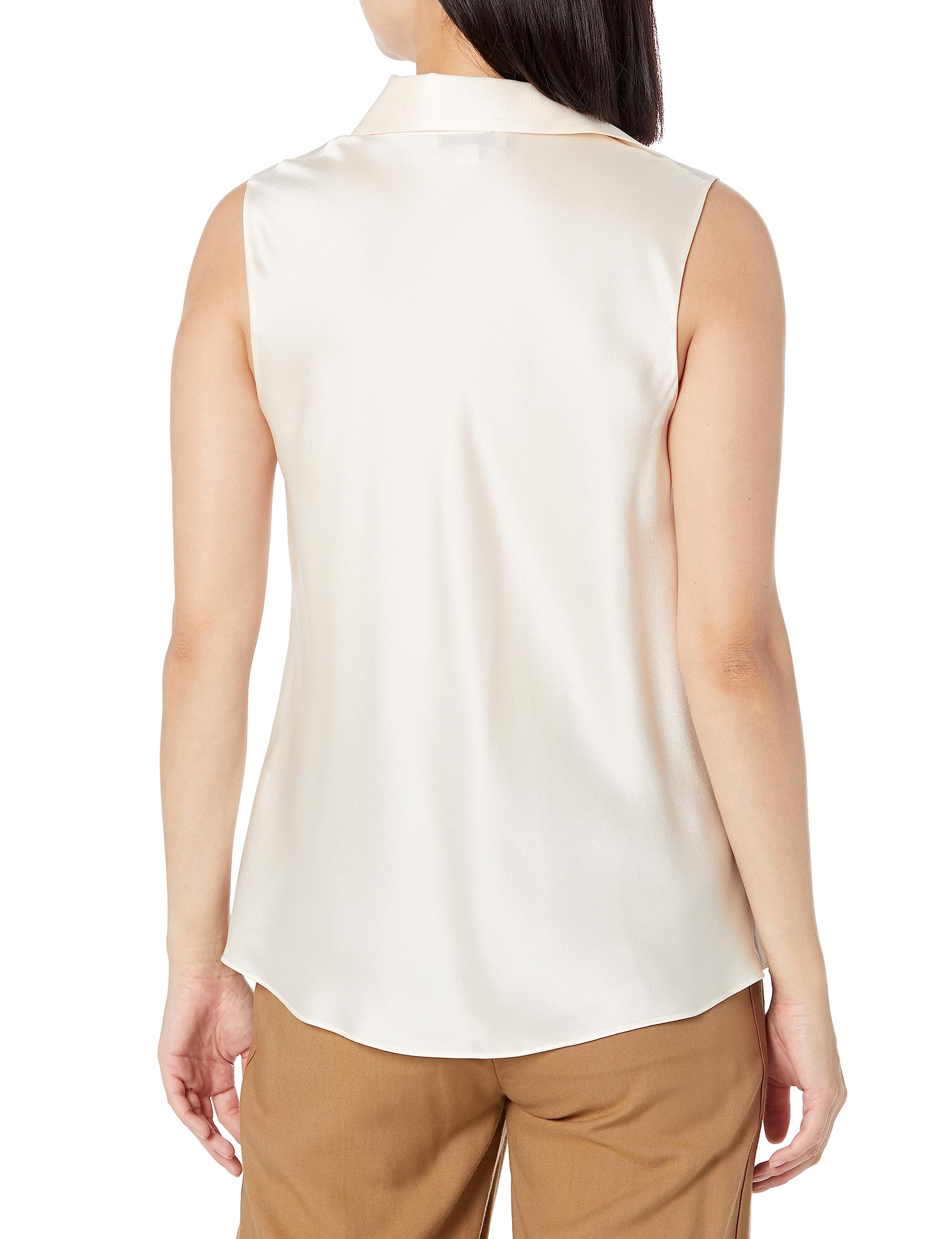 Vince Women's Sleeveless Bias Cut Shirt - Casual Summer Blouse for Work & Weekend Outings