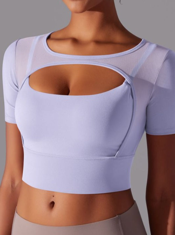 ZASUWA Women's Sexy Mesh Hollow Out Breathable Short Sleeve Tops - Perfect for Night Out, Party, and Summer Fashion