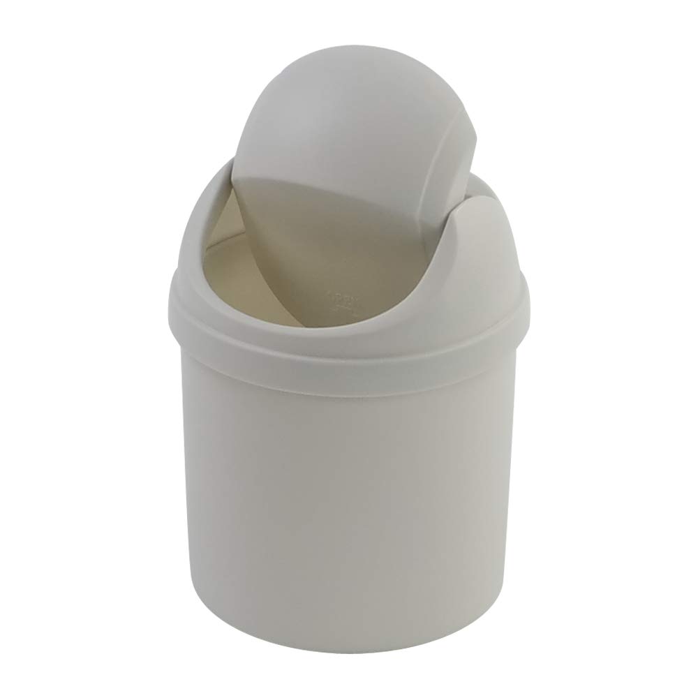 Zerdyne 0.7 Gallon Small Trash Can with Swing Lid - Compact White Plastic Waste Bin for Bathroom, Office, or Bedroom | Mini Garbage Can for Home & Office Use