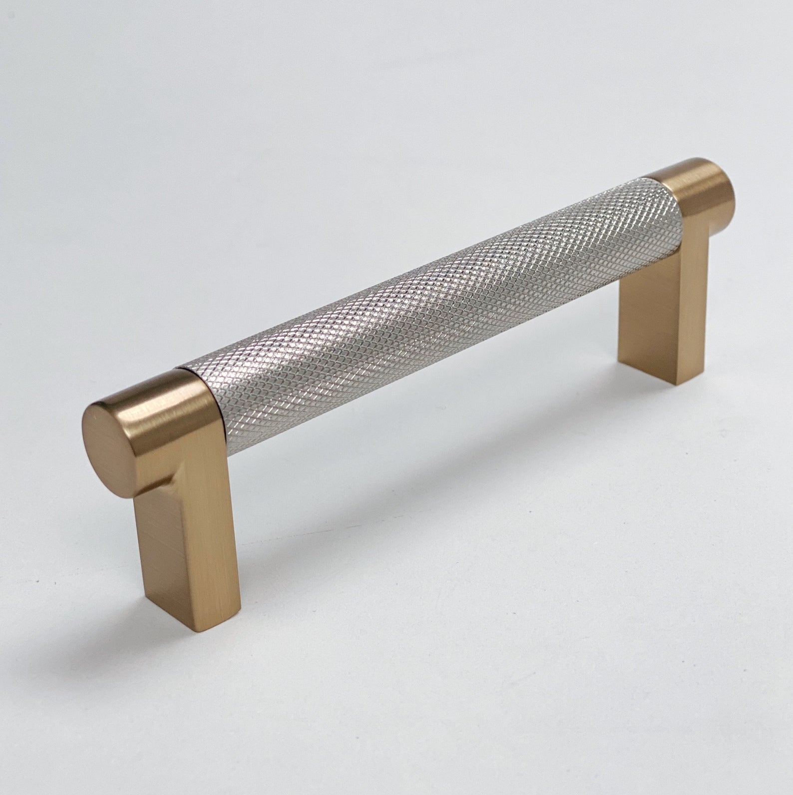 Premium Knurled Champagne Bronze & Brushed Nickel Cabinet Knobs and Pulls - Elegant Hardware for Kitchen, Bathroom & Furniture Upgrades
