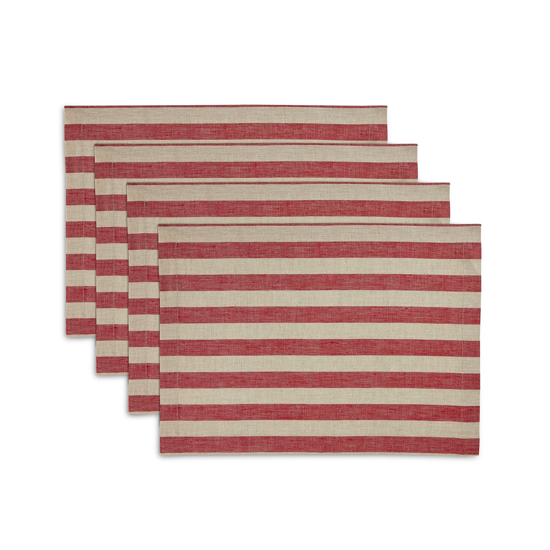 Sorrento Stripe Cotton Placemats Set of 6 - Waterproof & Washable Table Mats for Dining, Kitchen, and Party Decor - Elegant Striped Table Setting Accessories