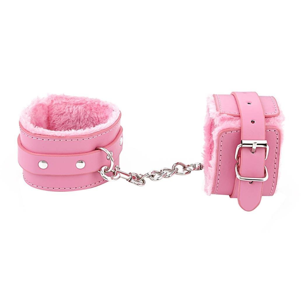 Adjustable Sexy Handcuffs for Adults - Red/Black/Pink/Purple Leather Bondage Toy - Free Shipping in France - Perfect for Role Play, BDSM & Spicing Up Your Love Life