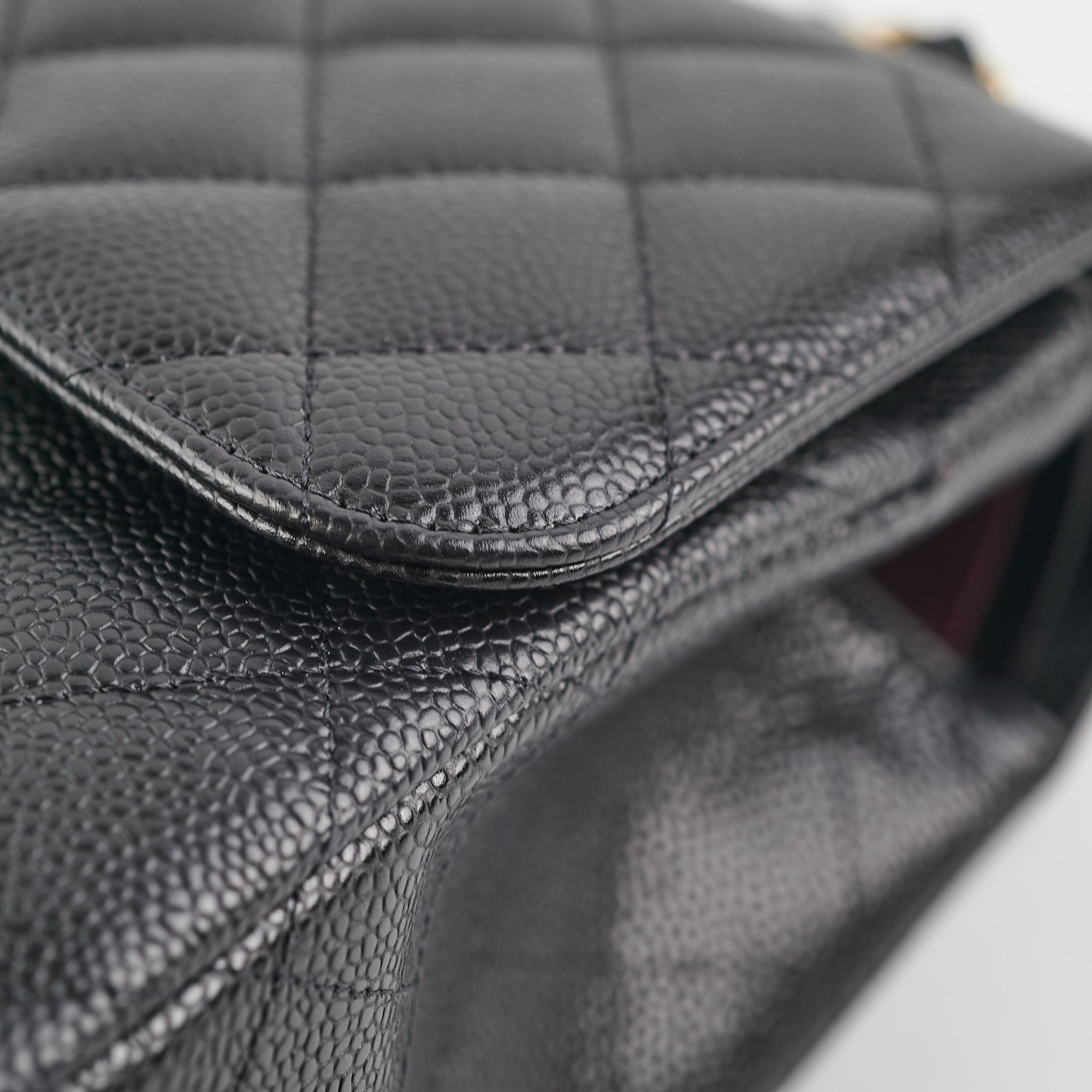 Authentic Chanel Quilted Jumbo Flap Bag in Black Caviar Leather with Gold Hardware - Perfect for Luxury Fashion & Special Occasions