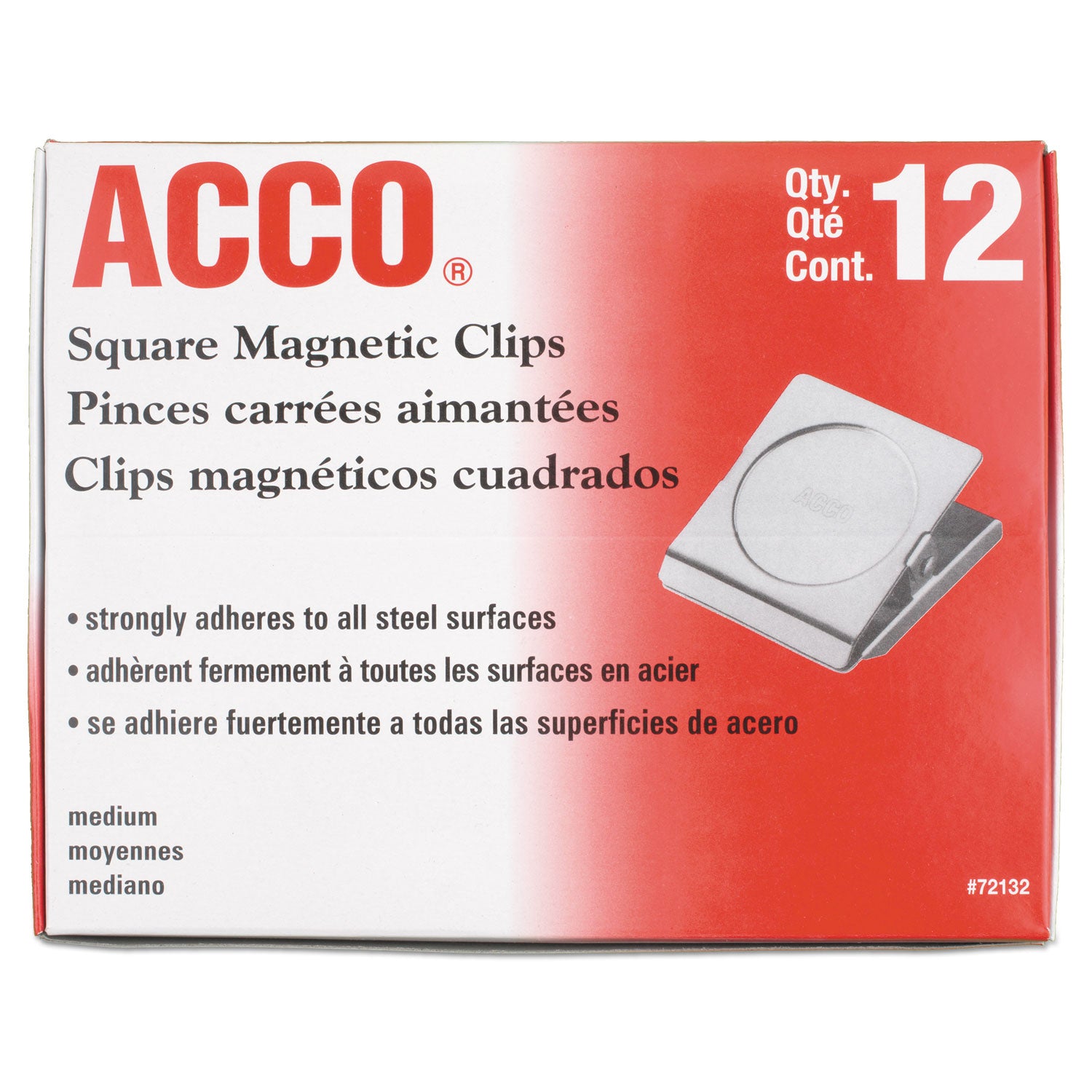 ACCO Magnetic Clip - 1 Jaw Capacity, Silver (12-Pack) - Perfect for Office, Home & School Organization