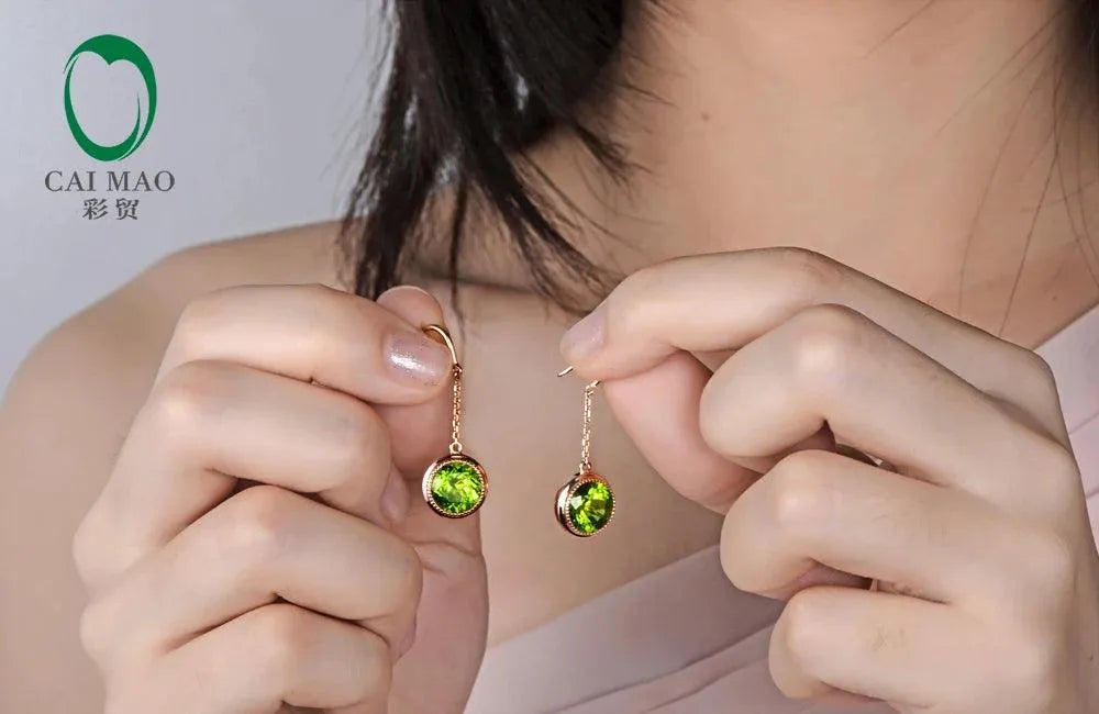 14K Yellow Gold Vintage Drop Earrings with 3.02ct Round Cut Diamond - Elegant Anniversary & Engagement Jewelry Gift for Women, Perfect for Weddings, Parties and Special Occasions