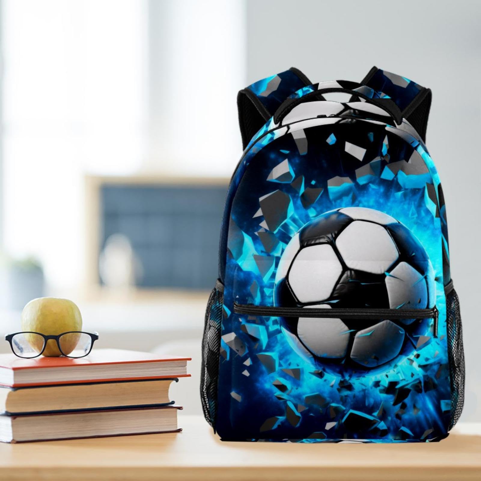 FVQL Kids Backpack with Football Design - Durable School Backpack for Boys & Girls - Perfect for School, Sports & Travel