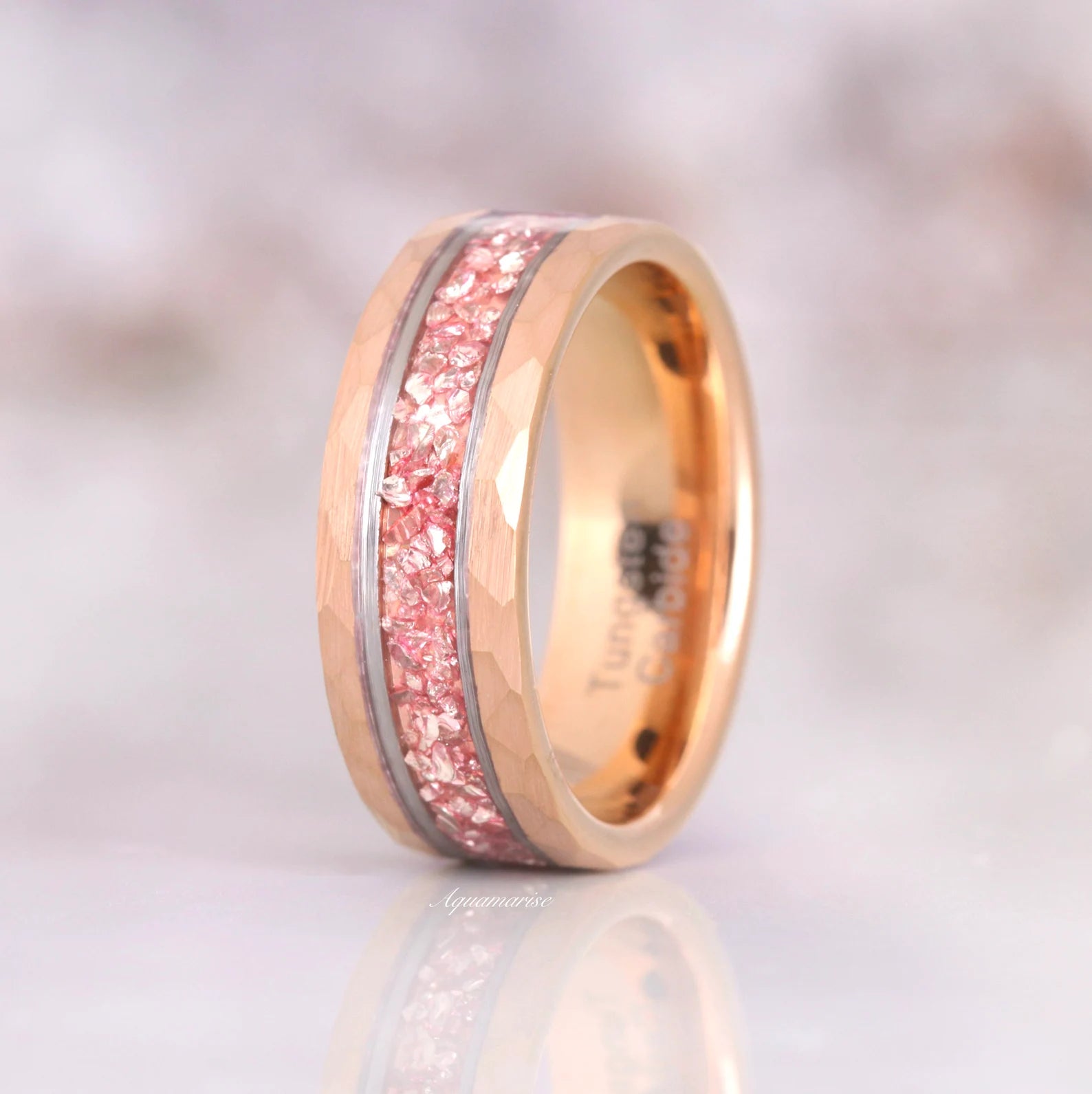 Skye Kite™ Morganite Couples Ring - 14K Rose Gold Wedding Band for Women & Men, Romantic Anniversary Gift for Couples, Perfect for Engagement, Valentine's Day & Special Occasions
