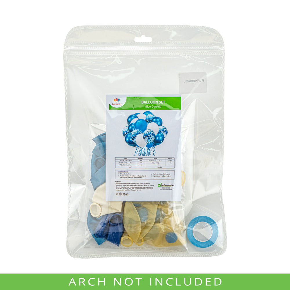 Balloonify Blue Confetti Balloon Set - 20 Pieces Party Decorations for Birthdays, Weddings & Baby Showers | Premium Latex Balloons in Bulk (1 Count Box)