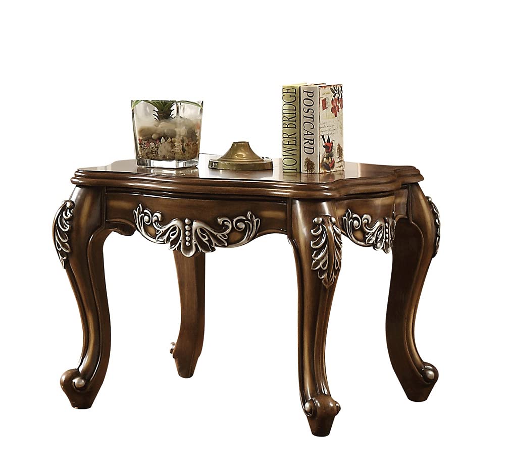 ACME Solid Wood Square End Table - Modern Nightstand for Living Room, Bedroom, or Office - Durable Side Table with Natural Finish