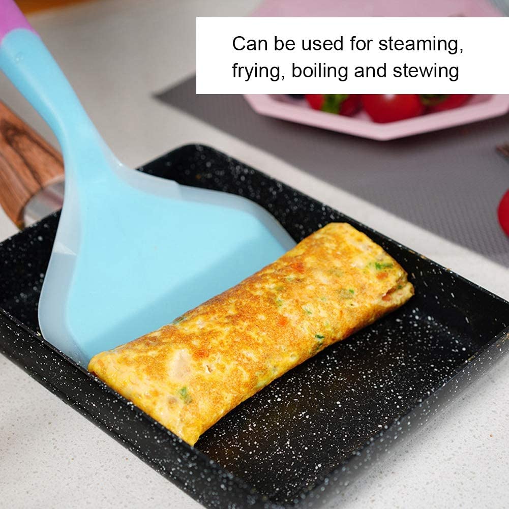 Nonstick Square Egg Frying Pan with Wooden Handle - Perfect for Pancakes, Crepes, Omelettes & Fried Eggs | Japanese Style Skillet for Breakfast Cooking & Home Kitchen Use