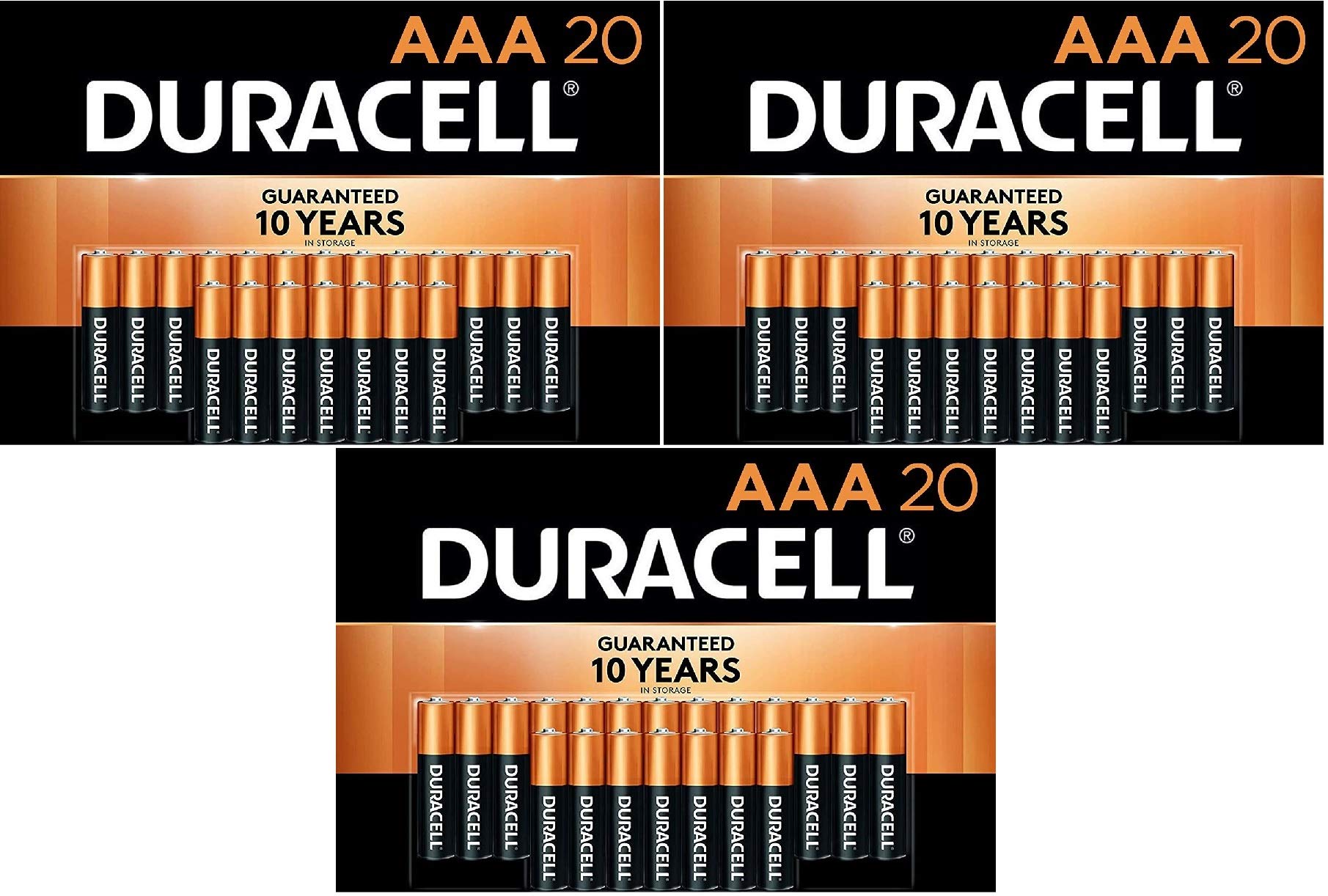 Duracell CopperTop AAA Alkaline Batteries (60 Count) - Long-Lasting Power for Household & Business Use | Ideal for Remote Controls, Toys, Flashlights & Electronic Devices