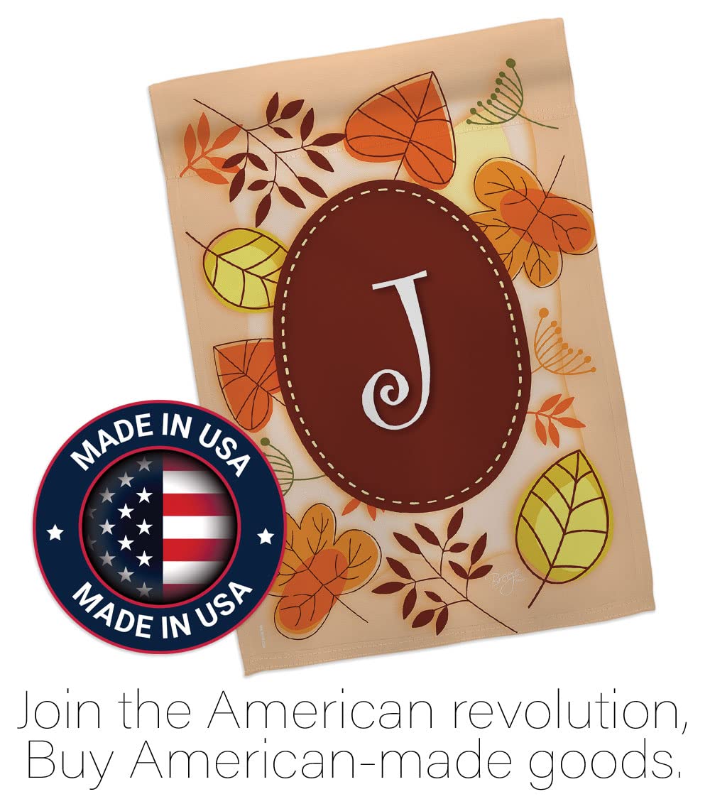 Autumn J Initial Fall Harvest House Flag Set - 28