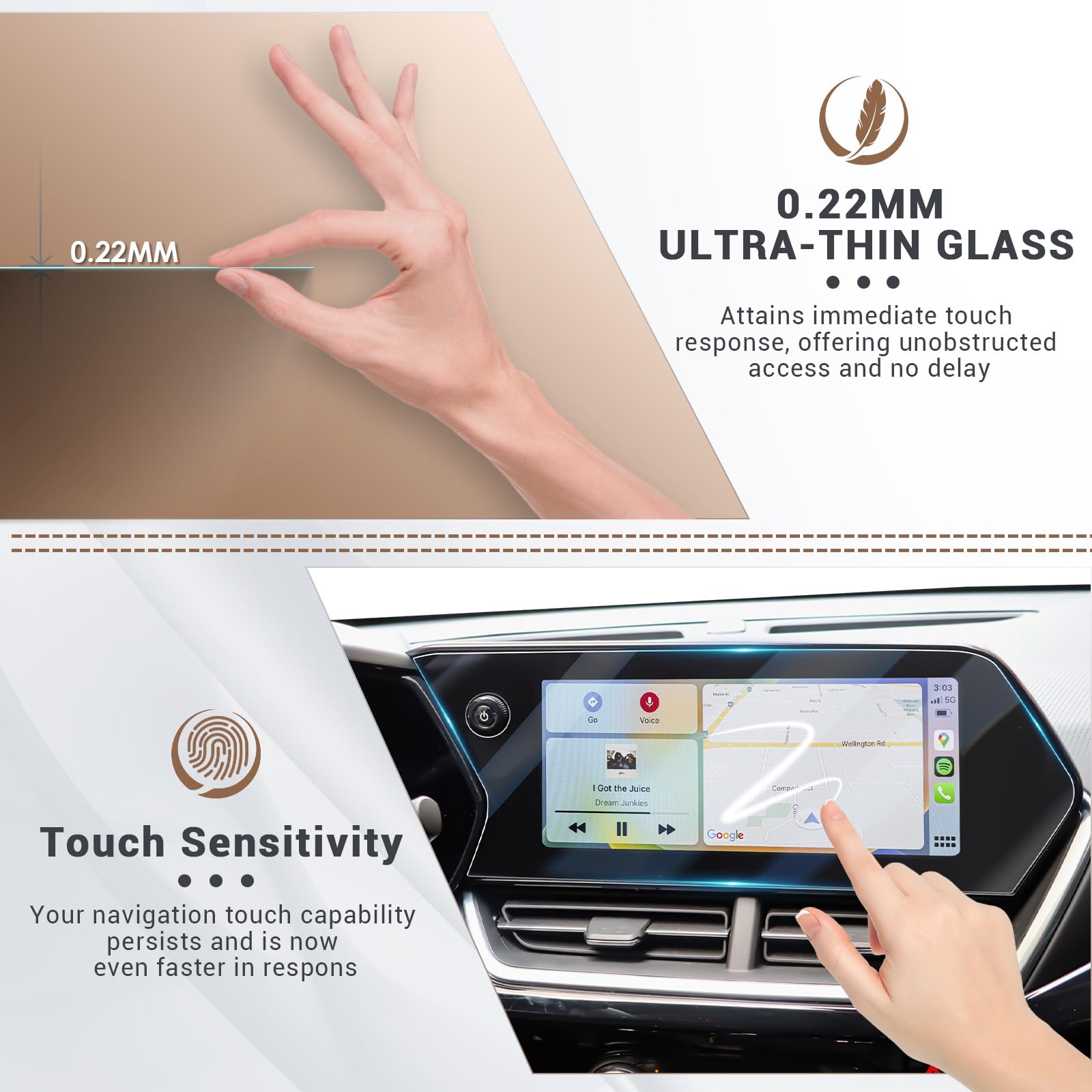 YEE PIN 2024-2025 Chevy Trax Screen Protector - HD Clear Tempered Glass for 8