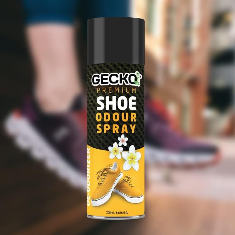 Natural Shoe Odor Eliminator Spray - Gecko Foot & Shoe Deodorizer for Smelly Shoes - Fresh Scent, Long-Lasting Protection - Perfect for Gym, Sports, Work & Travel (Pack of 1)