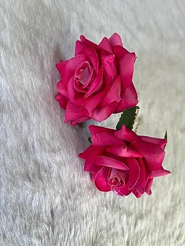Elegant Pink Rose Hair Clips for Women - Pack of 1 | Perfect for Weddings, Parties & Everyday Style