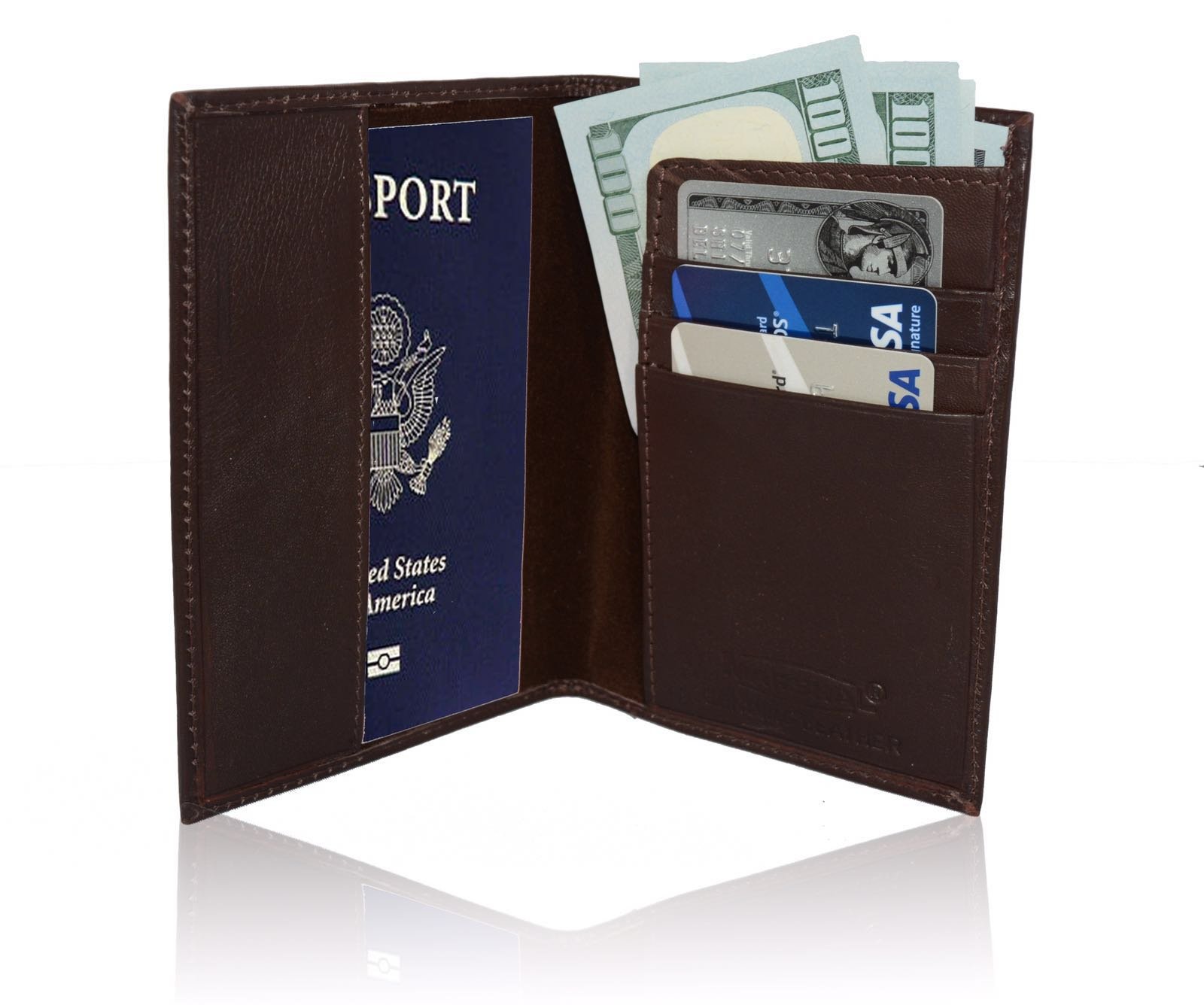 AFONiE RFID-Blocking Genuine Leather Passport Wallet - Travel Credit Card Organizer Holder for Men & Women | Slim Protective Case for Passports, IDs & Cards | Perfect for International Travel & Daily Use