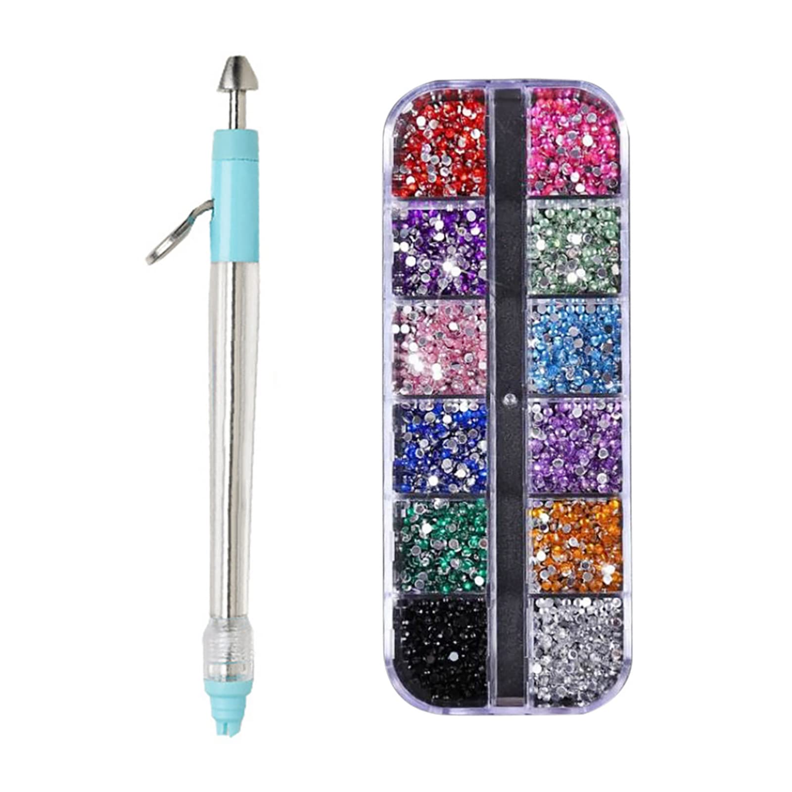 5D Diamond Painting Drill Pen Kit - Multifunctional DIY Point Drill Tool for Cross Stitch Embroidery & Nail Art (Includes 2000 Rhinestones) - Perfect for Home Crafts, Gift Making & Stress Relief Projects