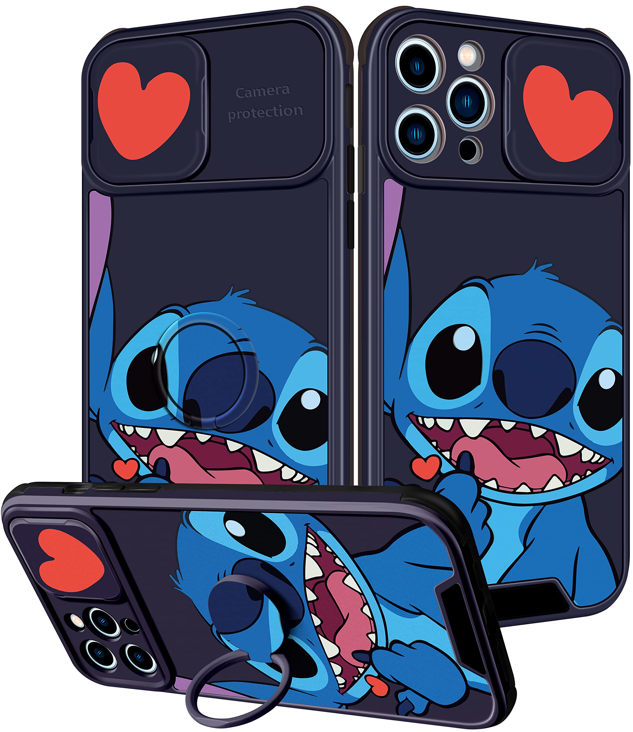 FunnySoul 2-in-1 Cute Cartoon Phone Case for iPhone 11 Pro Max (6.5 inch) - Kawaii Character Design with Slide Camera Cover & Ring Holder - Perfect for Girls, Boys & Teens - Great for Daily Use, School & Travel Protection