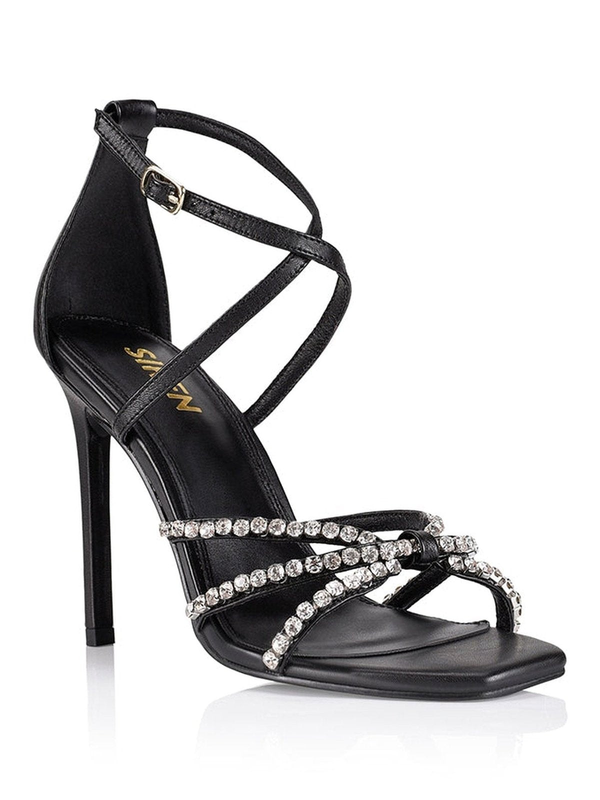 Dannie Black Leather Stiletto Heels for Women - Elegant High Heel Pumps for Party, Wedding & Evening Wear - Comfortable Dress Shoes for Office & Night Out