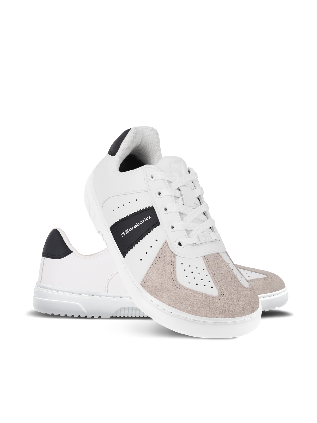 Barefoot Sneakers Barebarics Icara - Minimalist Women's Running Shoes in White & Beige | Lightweight & Flexible for Gym, Yoga & Everyday Wear