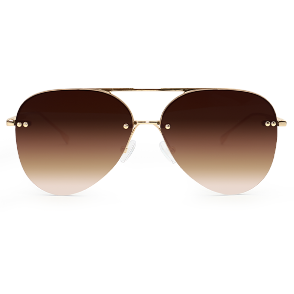 Vintage Brown Metal Aviator Sunglasses for Women - Classic Retro Pilot Shades with UV Protection - Perfect for Driving, Beach & Outdoor Activities