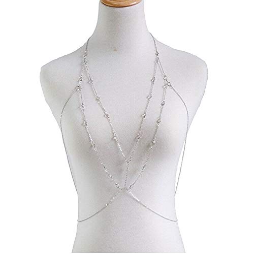 Sexy Crystal Chain Bra - Shiny Luxury Rhinestone Body Jewelry for Women | Beach Party, Bachelorette & Festival Accessories