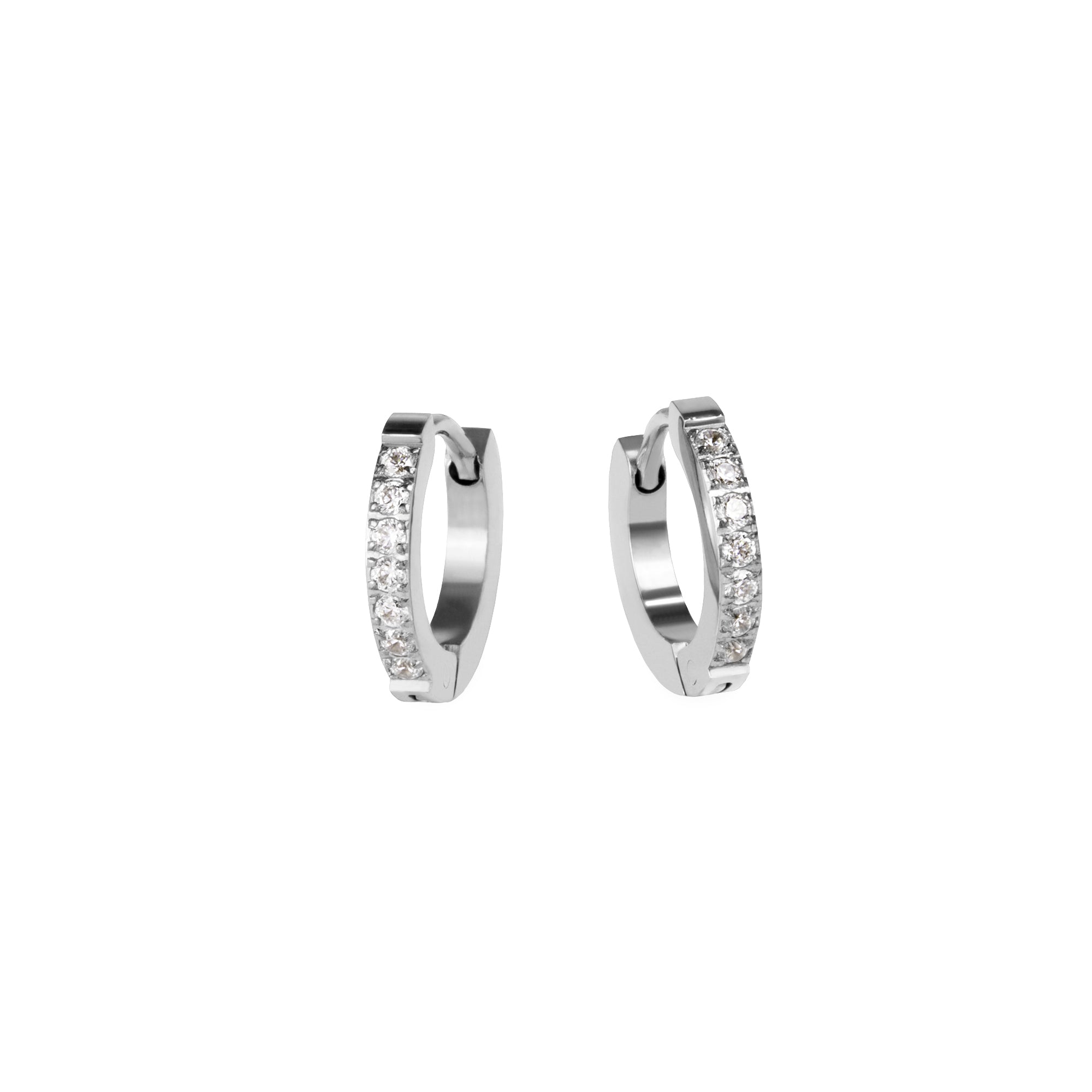 Small Half Eternity Huggie Earrings - Dainty Gold Hoop Earrings for Women, Minimalist Everyday Jewelry - Perfect for Work, Date Night & Gifting