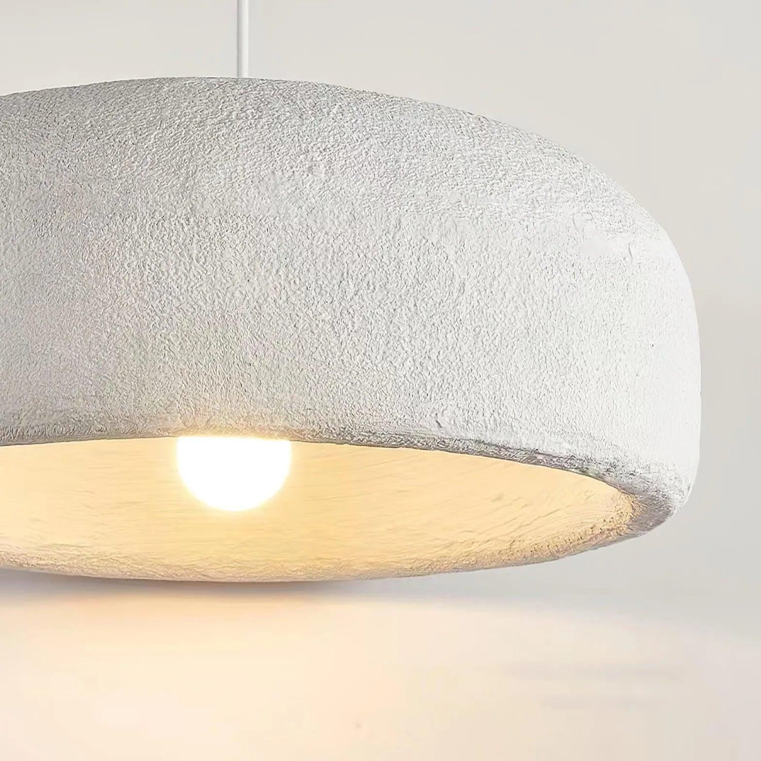 Modern Round White Pendant Light - Minimalist Ceiling Lighting Fixture for Kitchen, Dining Room, Bedroom & Living Room Decor