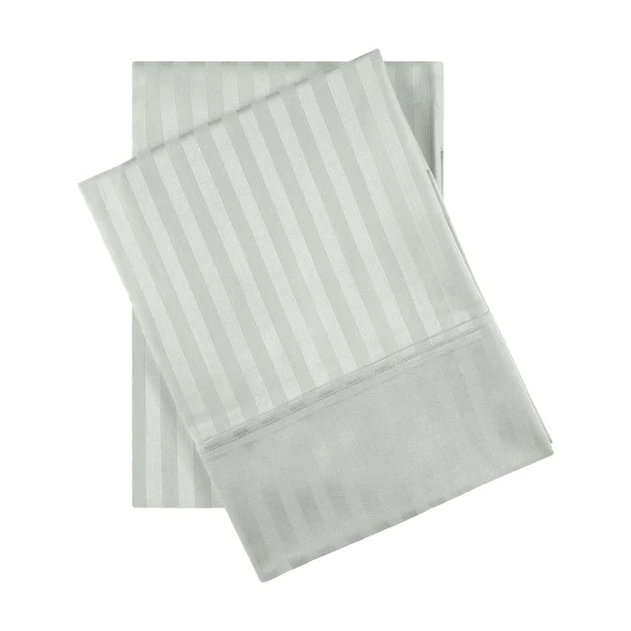Premium Egyptian Cotton 600 Thread Count Pillowcase Set - 2 Piece Striped Bedding for Luxury Comfort | Soft Breathable Pillow Covers for Master Bedroom, Guest Room & Hotel Use