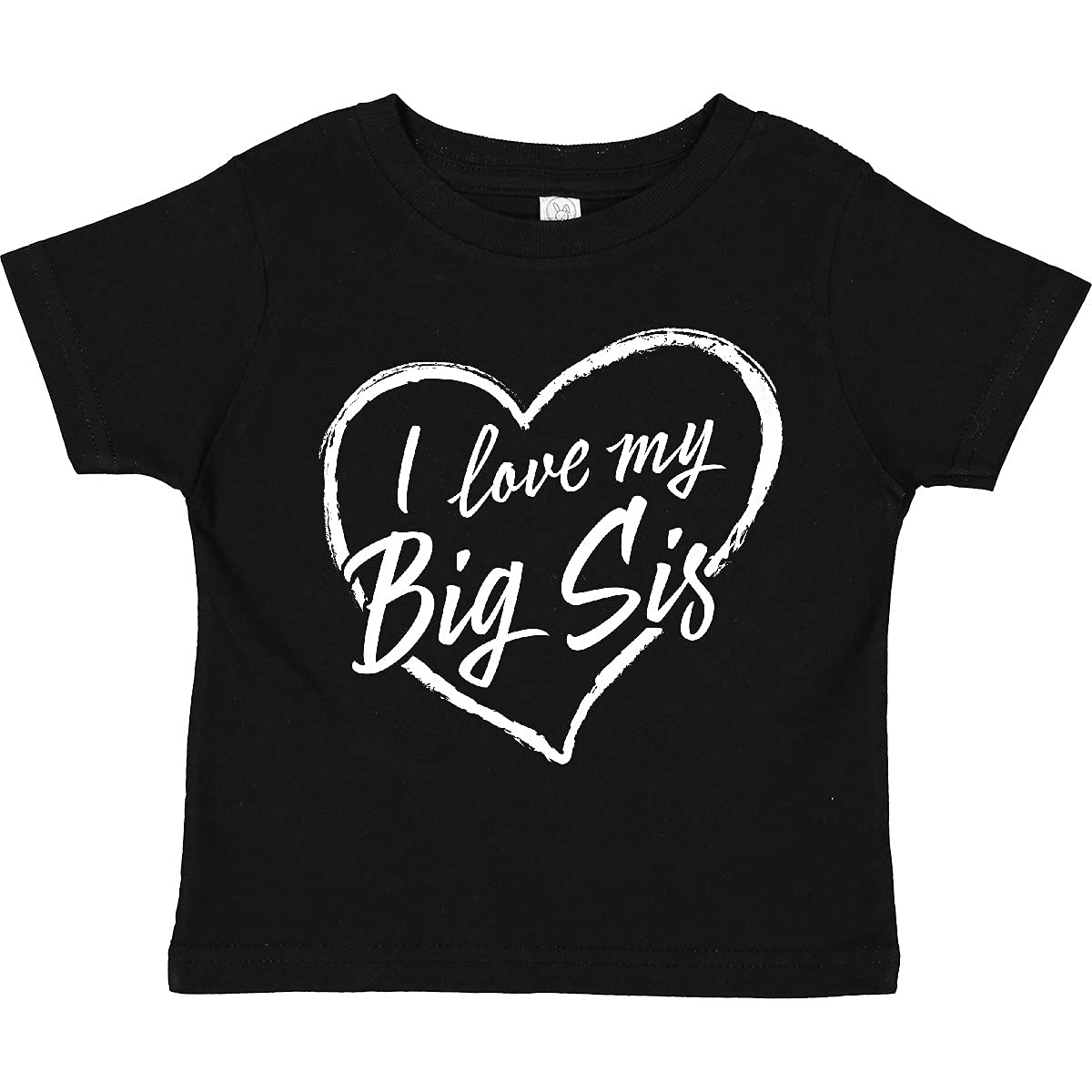 Inktastic I Love My Big Sis White Chalk Heart Toddler T-Shirt - Cute Sibling Matching Outfit for Toddler Girls & Boys