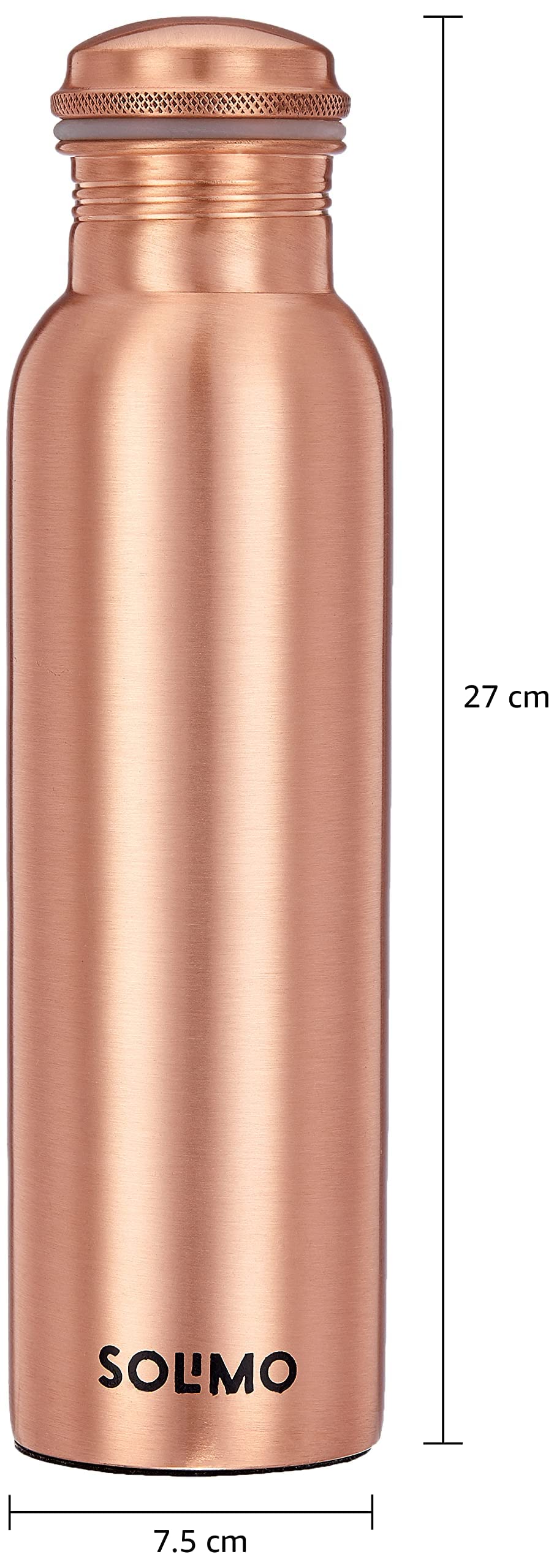 Solimo Pure Copper Water Bottle 950ml (Set of 2) - 100% Rustproof & Leakproof Matte Finish Copper Bottle for Hydration - Perfect for Home, Office, Gym & Outdoor Activities