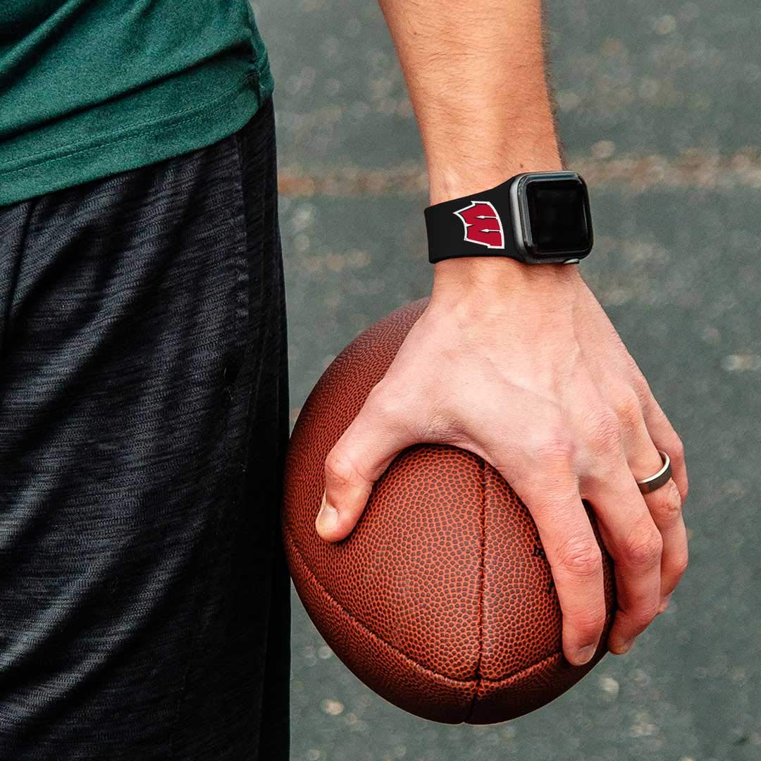 Wisconsin Badgers Silicone Sport Band for Apple Watch - Durable, Comfortable & Stylish - Perfect for Workouts, Sports & Everyday Wear