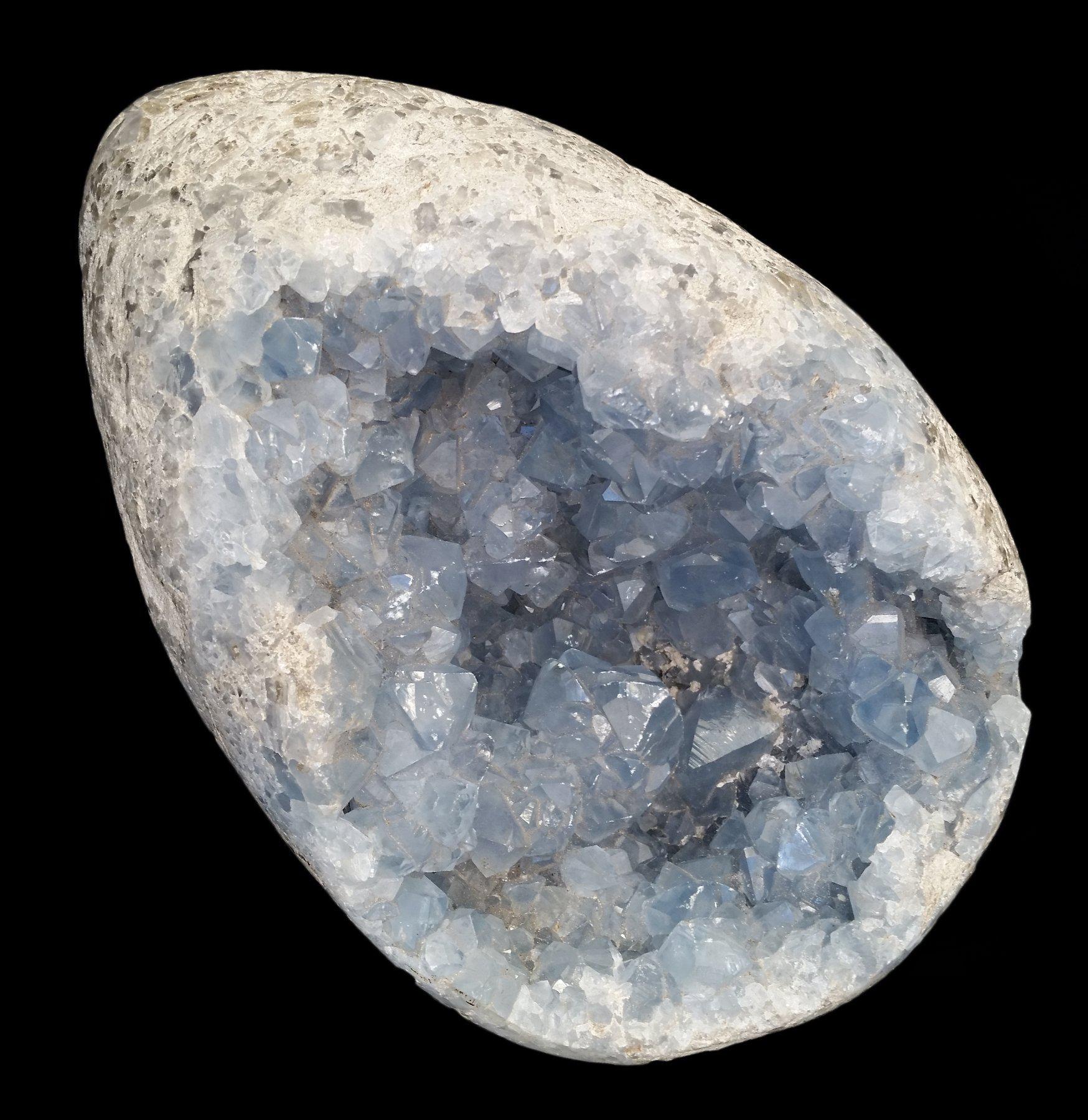 Natural Celestite Crystal Geode - Healing Stone for Meditation, Home Decor & Spiritual Gifts | Perfect for Yoga Rooms, Office Desks & Crystal Collections