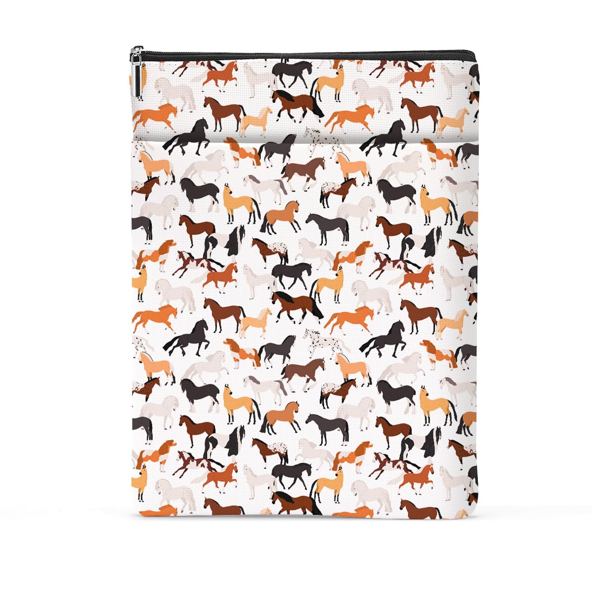 Cute Horse Print Book Sleeve Cover - Perfect Gift for Girls, Women & Book Lovers - Ideal for Sister, Daughter & Friends - Great for Christmas, Birthday & Graduation - Protects Books in Bags & While Reading - Animal Lovers Gift for Book Club Members & Students