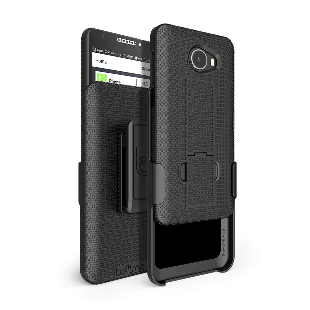 Jitterbug Smart2 Protective Case with Belt Clip & Kickstand - Slim Grip Holster Combo for Lively Jitterbug Smart Smartphone, Ideal for Seniors (Black, 5049SJBS2) - Perfect for Everyday Use and Travel