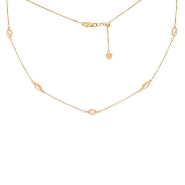 14K Gold MARQUIS Choker Necklace - Elegant Layering Jewelry for Women, Perfect for Weddings, Parties & Everyday Wear