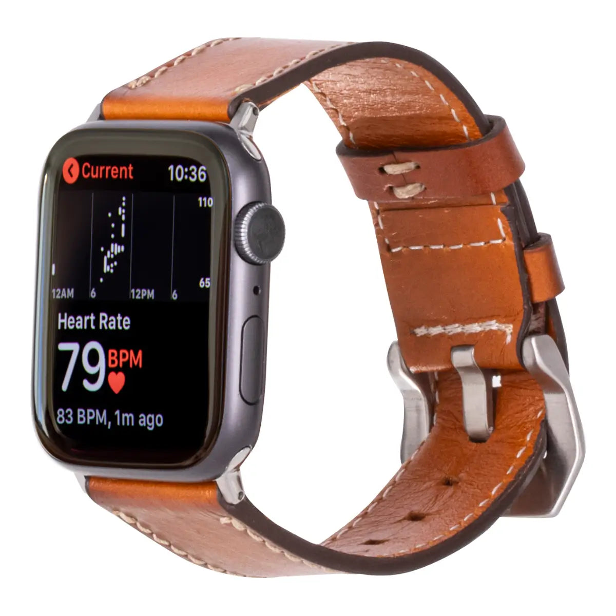 Premium Burnished Tan Leather Apple Watch Band for Men - Compatible with Era Series - Perfect for Business, Casual & Outdoor Activities