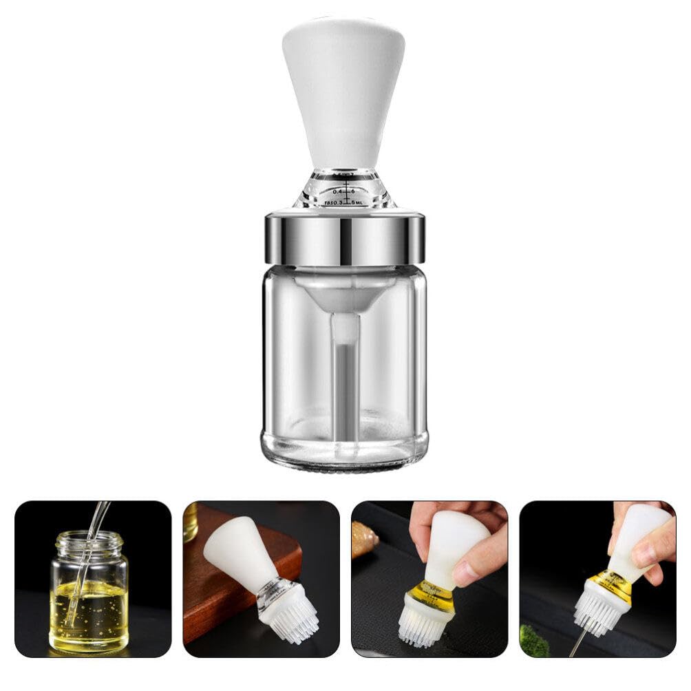 Premium Silicone BBQ Oil Brush Bottle Set - 135ML Squeeze & Dip Oil Dispenser with Pastry Brush for Grilling, Baking, Roasting | Perfect for Outdoor BBQ, Camping & Home Kitchen Use