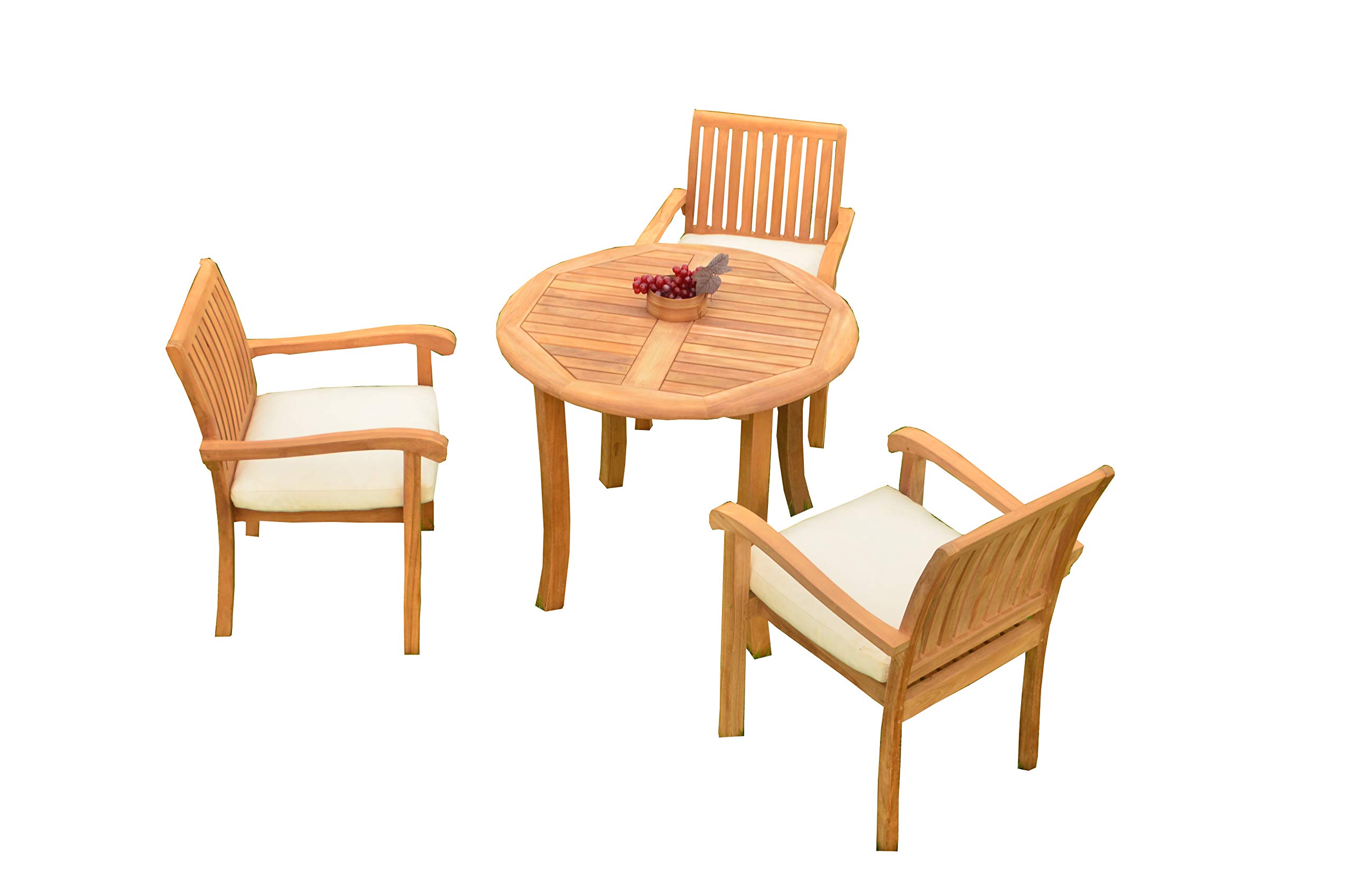 Premium 4-Piece Outdoor Teak Patio Dining Set - 36