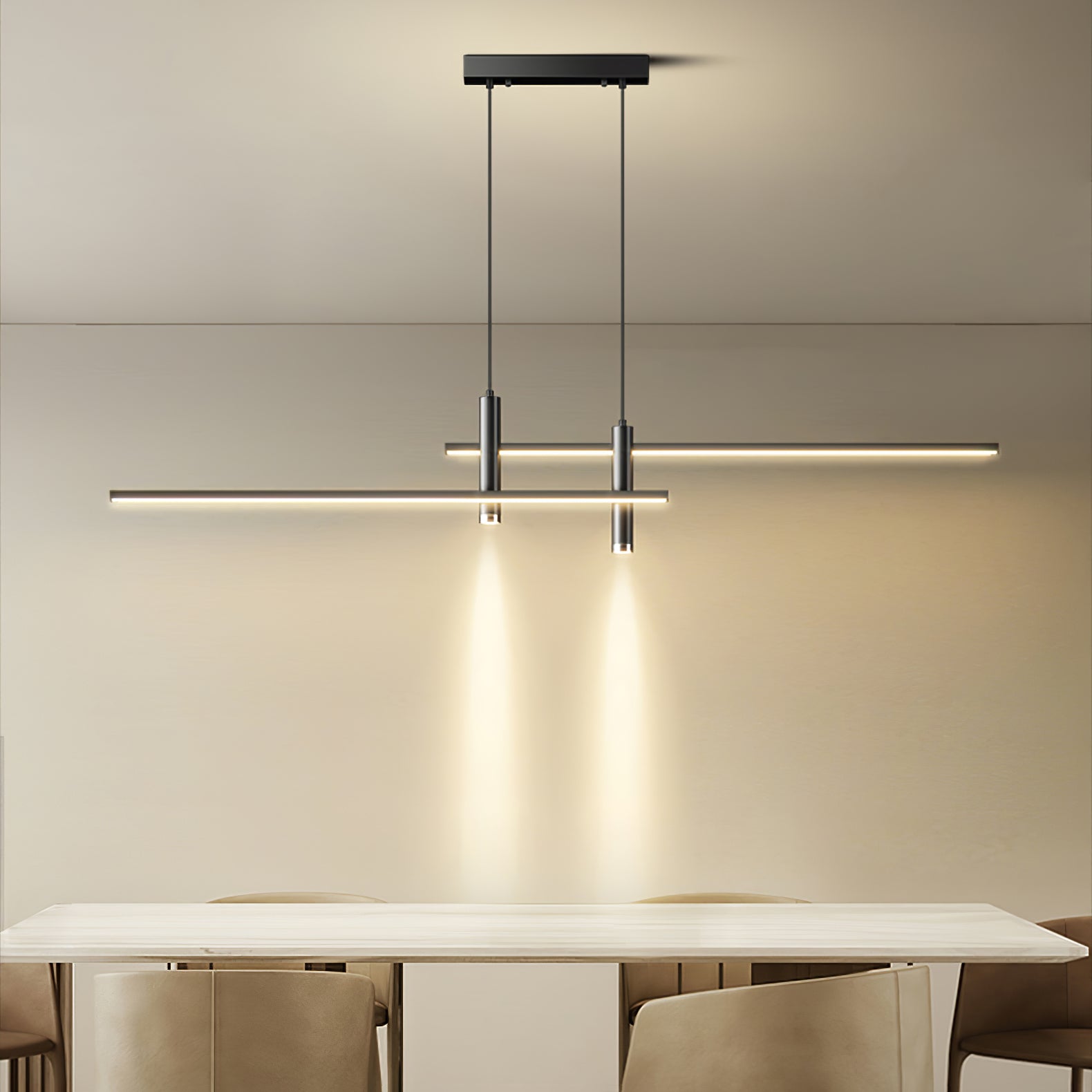 Links Island Pendant Light - Modern Glass Hanging Light Fixture for Kitchen Island, Dining Room & Bar Counter - Dimmable LED Chandelier for Home Decor